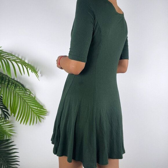 Vintage Y2K Green Fairy Grunge Granola Girl Casual A-Line Mini Skater Dress / M - Picture 2 of 8